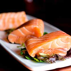 a healthy fatty salmon plated